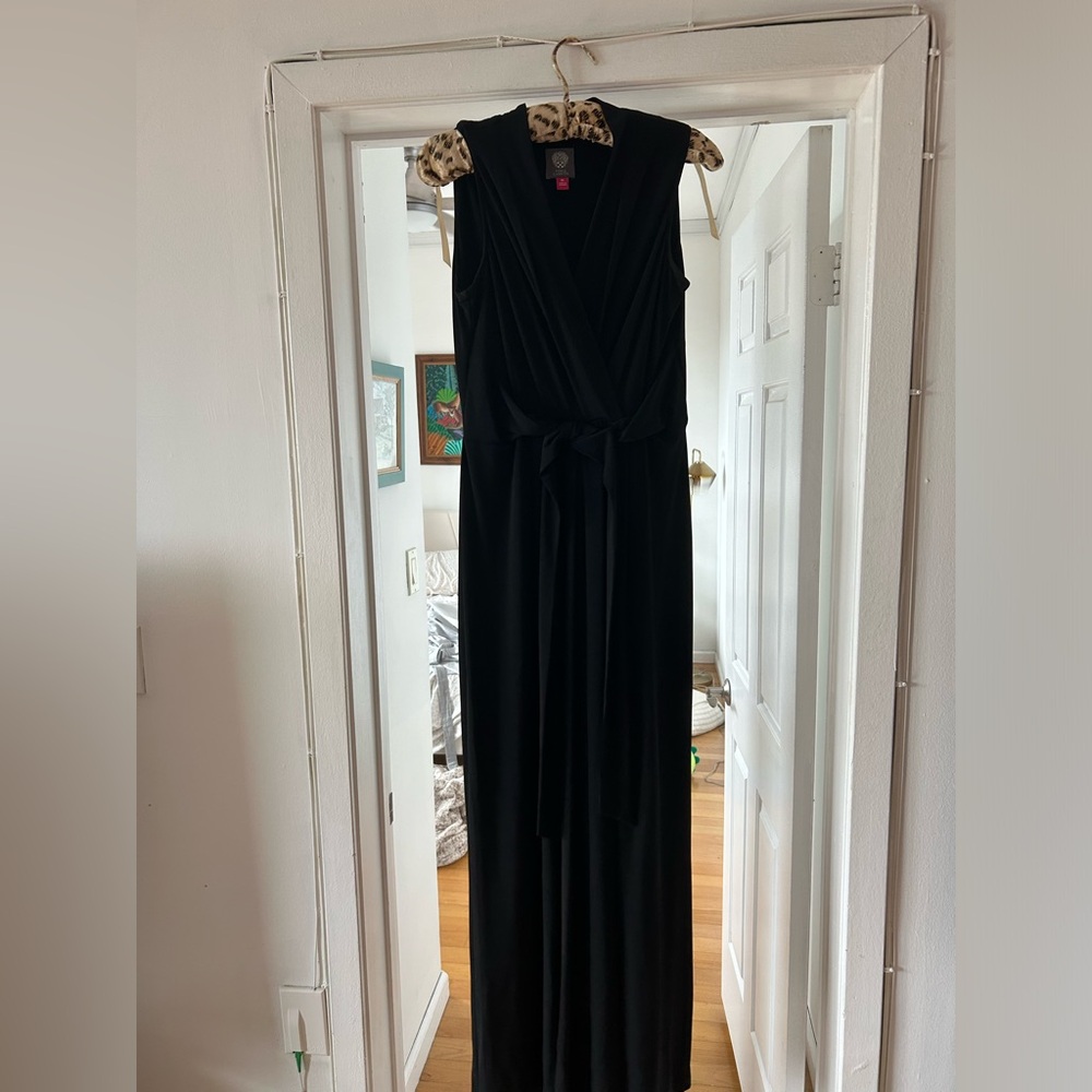 Black jumpsuit with front tie